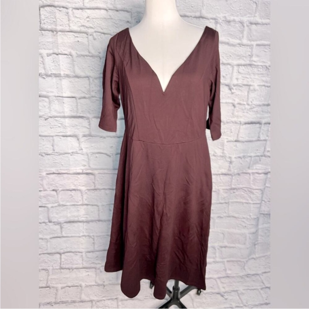 City chic Cute girl elbow sleeves dark ruby red midi dress new with tag size 12